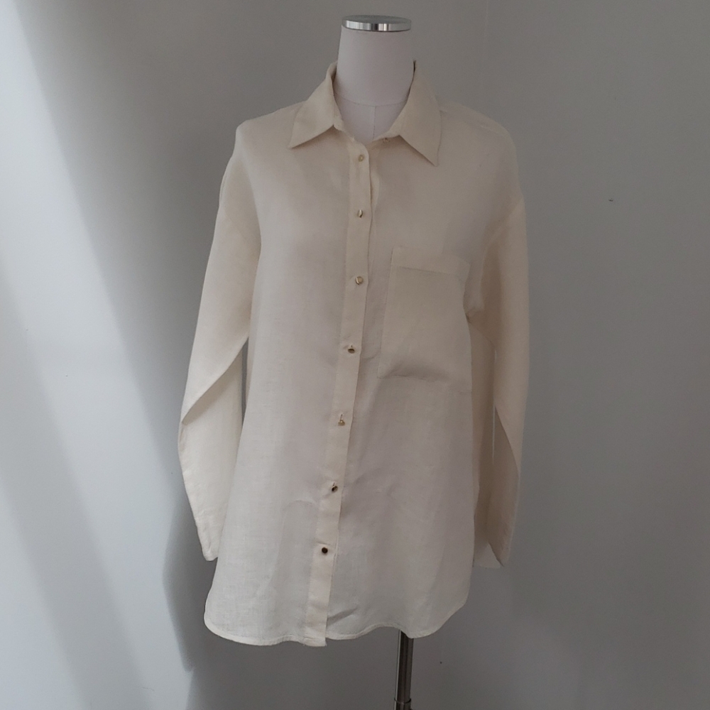 Cream Linen Blouse